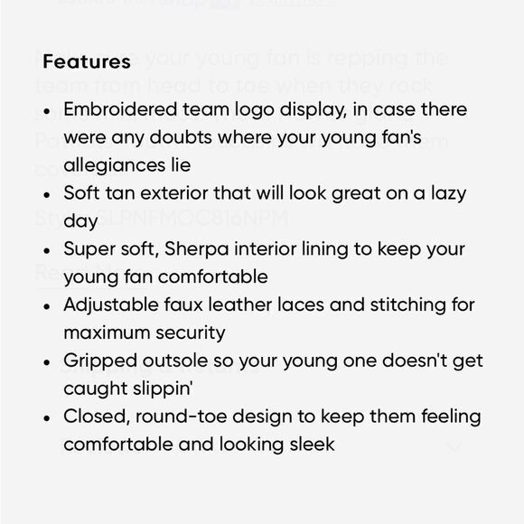 NFL kids New England Patriots moccasins size 3-4 M - Picture 2 of 9